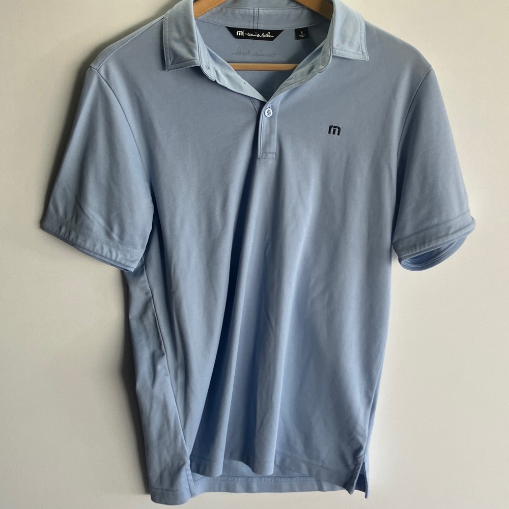 TRAVIS MATHEW Men's Light Blue Polo Shirt